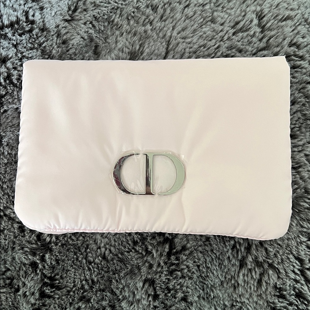 Dior Blush Pink Clutch with Silver Logo - Picture 2 of 10